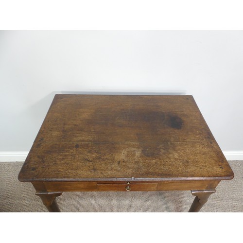 615 - A Georgian oak Side Table, the rectangular top above two drawers to the front and a further drawer t... 