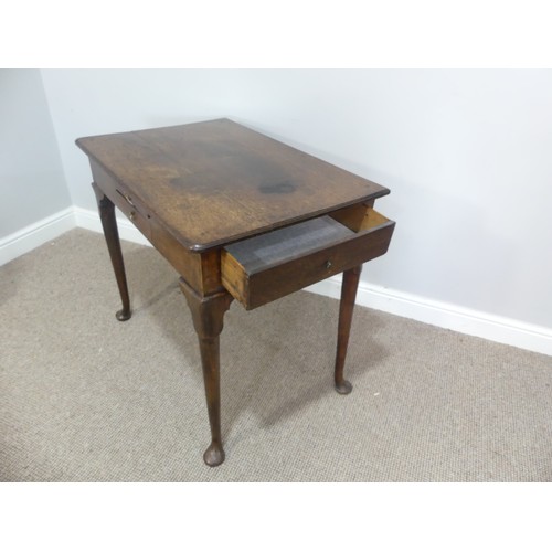 615 - A Georgian oak Side Table, the rectangular top above two drawers to the front and a further drawer t... 