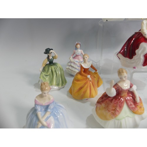 521 - A quantity of Royal Doulton Tiny Pretty Ladies, to include Gail, Hannah, Christmas Morn, Emma, Butte... 