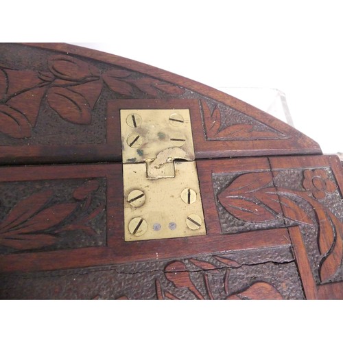 624 - An Arts and Crafts carved oak Butlers Tray, with all over floral motifs, 85cm x 69cm.... 