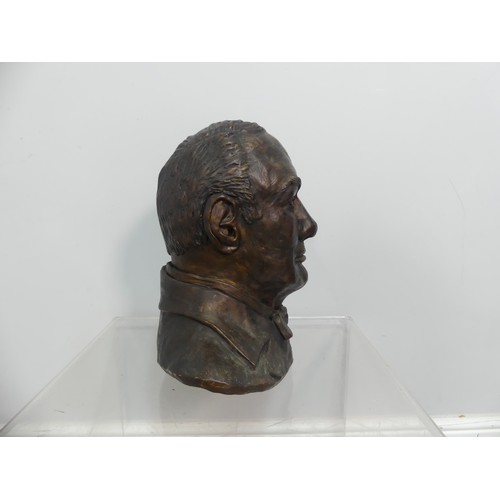 632 - A bronzed terracotta bust of Winston Churchill, head and shoulders, H: 35.5cm x W: 35.5cm.... 