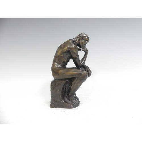 546 - After Auguste Rodin (1840-1917), a patinated bronze sculpture 'The Thinker', by J. Gillespie, signed... 