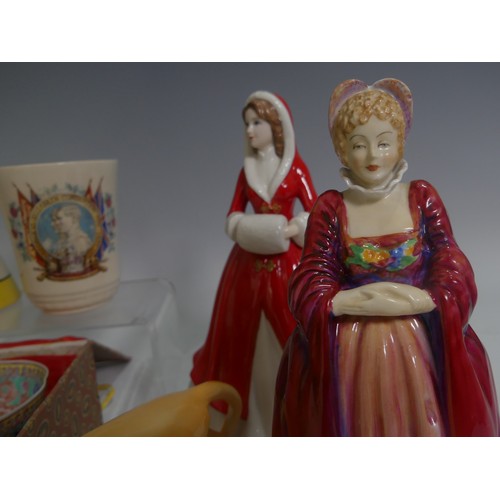 543 - A Coalport limited edition figure of the Christmas Caroller, together with Paragon figure Lady Eliza... 