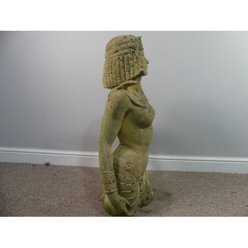 678 - Garden Statuary: a reconstituted stoneware figure of Cleopatra, modelled from hips to head, H 83cm.... 