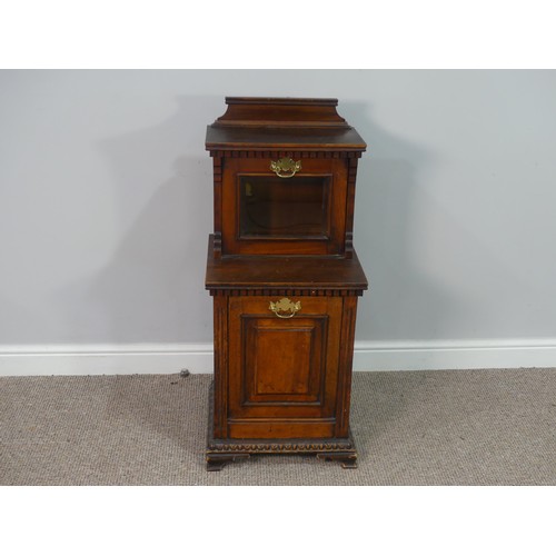 643 - An Edwardian mahogany Purdonium/ Coal Scuttle, with gallery back and castellated frieze, the bottom ... 