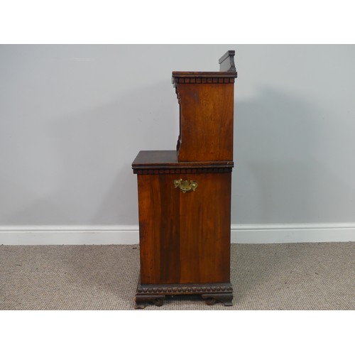 643 - An Edwardian mahogany Purdonium/ Coal Scuttle, with gallery back and castellated frieze, the bottom ... 