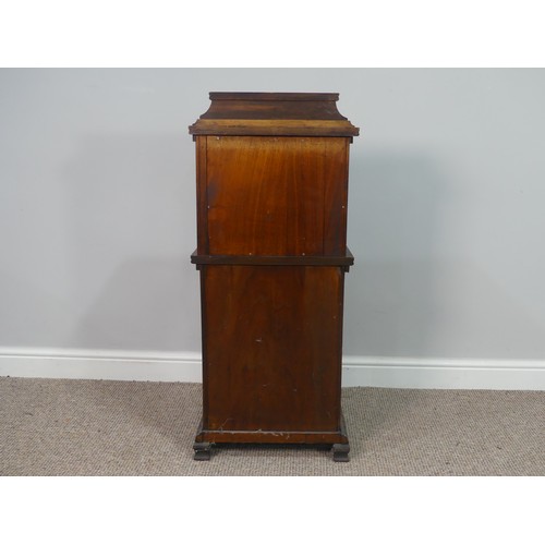 643 - An Edwardian mahogany Purdonium/ Coal Scuttle, with gallery back and castellated frieze, the bottom ... 