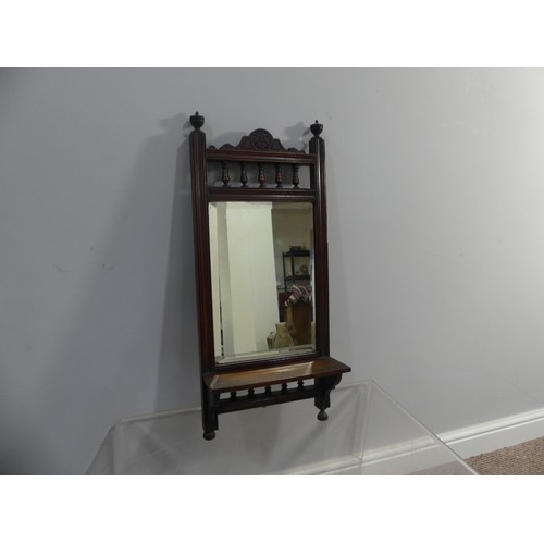 644 - An Edwardian inlaid mahogany oval Wall Mirror, with bevelled glass plate, 83cm x 58cm, together with... 