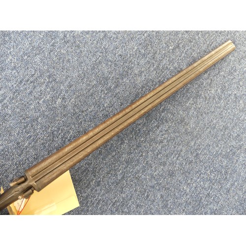 400 - A deactivated 12 Bore Double Barrel shot gun c.1870, stamped on plate V&R Blakemore London, Dama... 