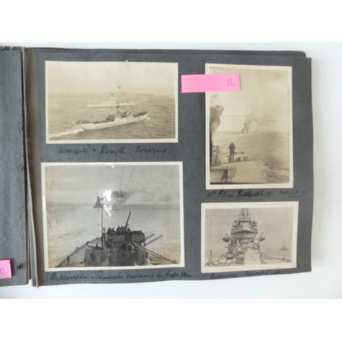 312 - HMS Bellerophon Interest; A WW1 period photograph album and series of letters from Arnold Frederick ... 