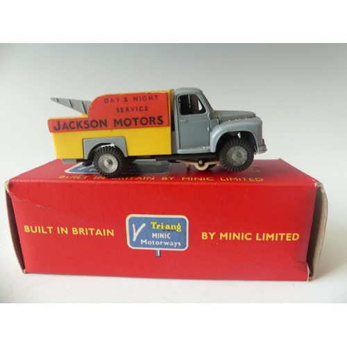 179 - Four boxed Minic Motorways vehicles, including M1550 Fire Engine, M1565 Breakdown Lorry, two boxed d... 