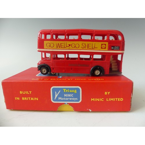 179 - Four boxed Minic Motorways vehicles, including M1550 Fire Engine, M1565 Breakdown Lorry, two boxed d... 