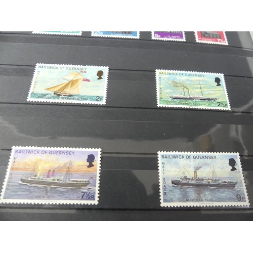 446 - Stamps; 1969-2016 unmounted mint collection of Stamps from Guernsey, Jersey and Alderney, in seven s... 