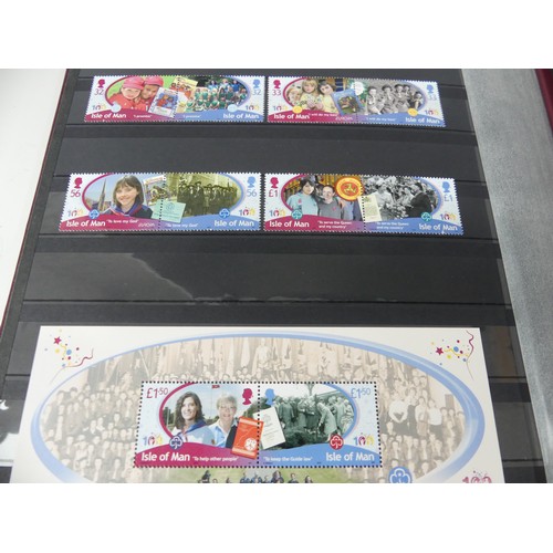 445 - Stamps; 1973-2016 unmounted mint collection of Isle of Man Stamps, in three stockbooks (3)... 