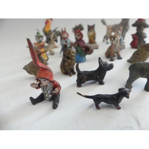 569 - Austrian cold painted bronze Birds and Animals, a collection of twenty small models, including Poodl... 