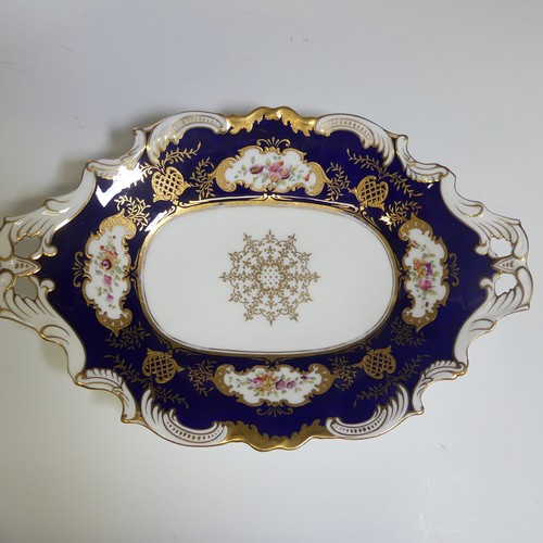 530 - A late 19thC Coalport part Dessert Service, comprising eight Plates, two square Dishes, Tazza etc., ... 