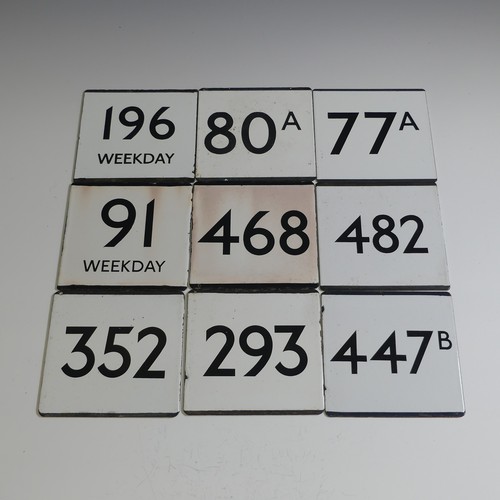 366 - London Transport; Twenty-four enamel route plates, including Night Bus, Special Journeys Only, Easte... 