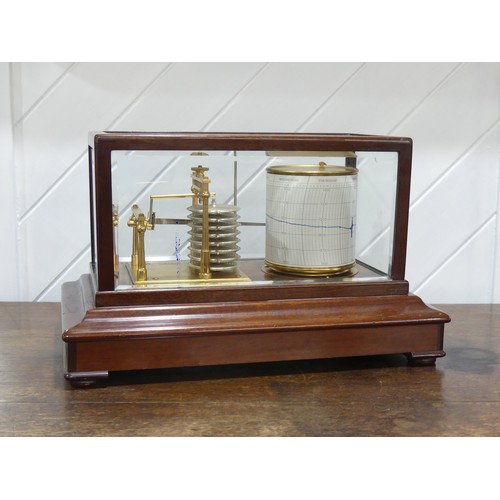 608 - A mahogany cased Barograph, by Winter & Sons (Newcastle on Tyne), No.46137, the glazed case with... 