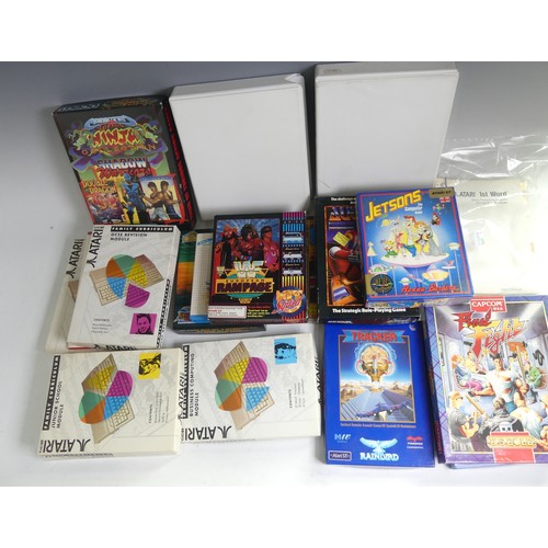 354 - 18 vintage boxed Atari ST games, including Final Flight, Ninja collection, WWF European rampage, pin... 