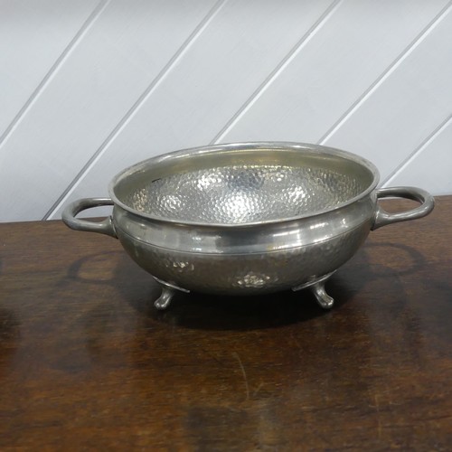 645 - Liberty & Co; A Tudric pewter Bowl, 28cm diameter, together with a pewter cigarette box and anot... 