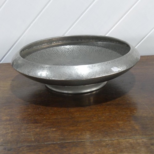 645 - Liberty & Co; A Tudric pewter Bowl, 28cm diameter, together with a pewter cigarette box and anot... 