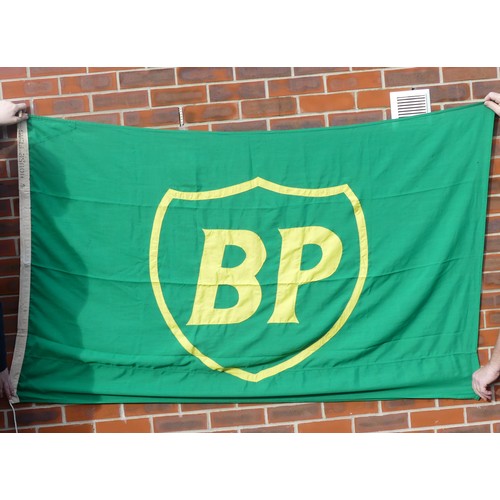 315 - A collection of BP flags and banners, including a BP Race 