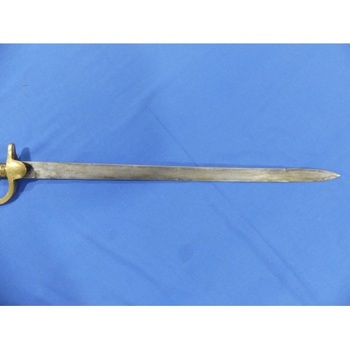 415 - A 19thC Bayonet Sword, stamped 173 and marked OSBOURNE on blade, with leather and brass Scabbard.... 