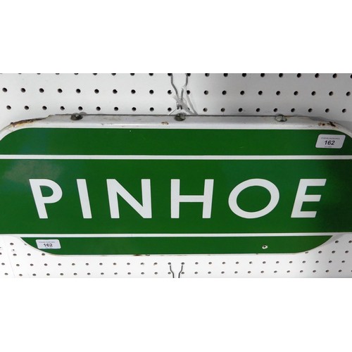 162 - Railwayana; A British Railways Southern Region Totem Station Sign for 'Pinhoe', green & white en... 