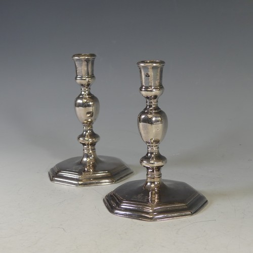 1 - A pair of William III silver Britannia standard Candlesticks, by Mark Paillet, hallmarked London 169... 