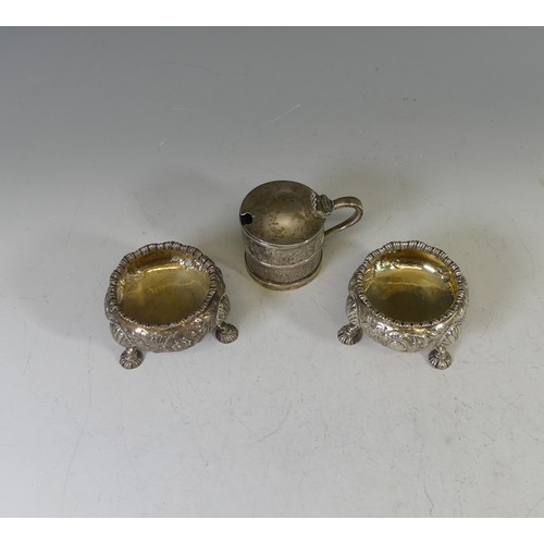 6 - A pair of early Victorian silver Open Salts, by John Wilmin Figg, hallmarked London, 1845, of circul... 