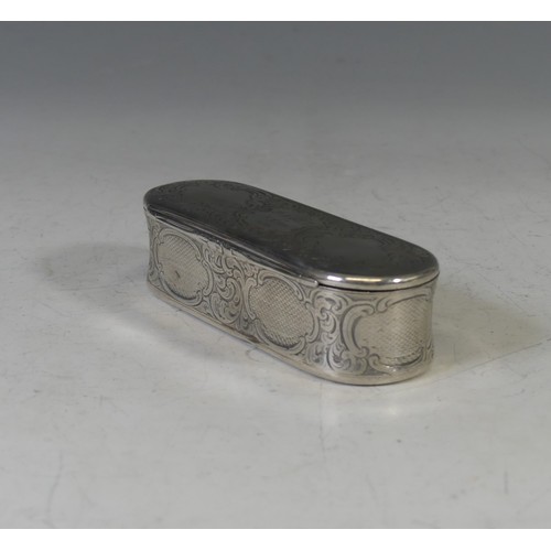 13 - A Victorian Scottish silver Snuff Box, hallmarked Edinburgh 1856, makers mark 'GC', of rounded recta... 