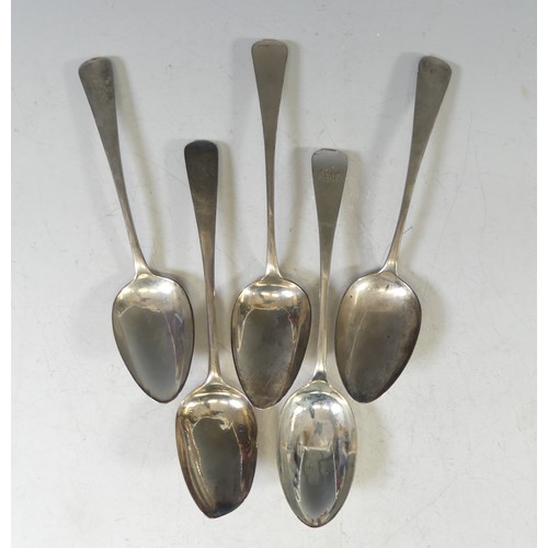 17 - A pair of George III West Country silver Table Spoons, by Richard Ferris, hallmarked Exeter, 1805, O... 