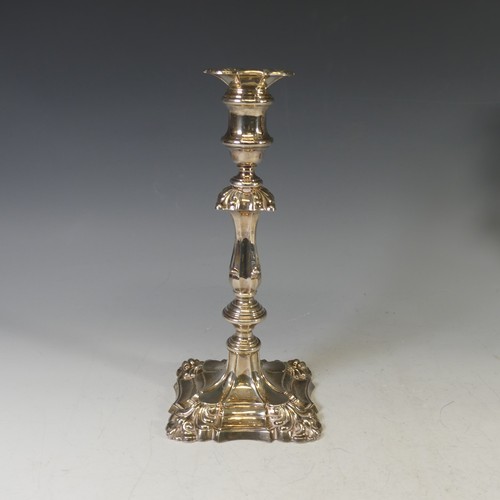 18 - A pair of Elizabeth II silver Candlesticks, by Barker Ellis Silver Co., hallmarked 1974/5, fluted kn... 