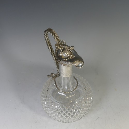 46 - A Victorian silver mounted Claret Jug, by Hirons, Plante & Co., hallmarked Birmingham, 1866, the... 