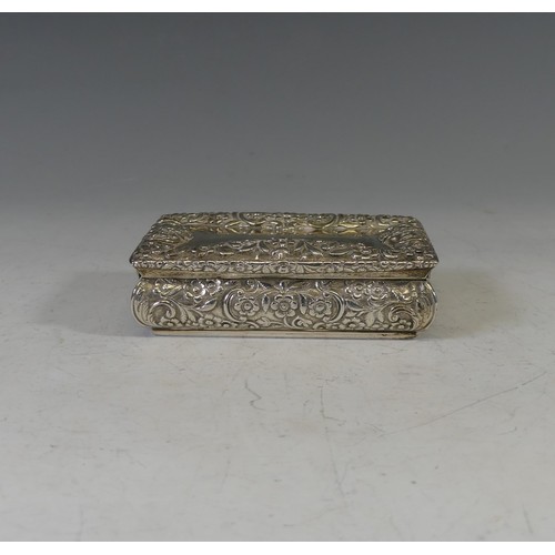 47 - Nathaniel Mills; a William IV silver Table Snuff Box, hallmarked Birmingham 1833, of bombe rectangul... 