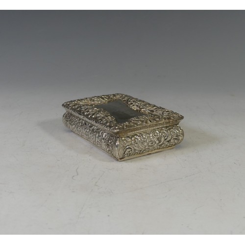 47 - Nathaniel Mills; a William IV silver Table Snuff Box, hallmarked Birmingham 1833, of bombe rectangul... 