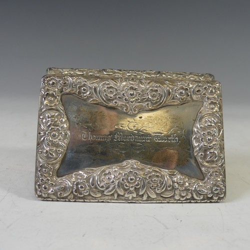 47 - Nathaniel Mills; a William IV silver Table Snuff Box, hallmarked Birmingham 1833, of bombe rectangul... 