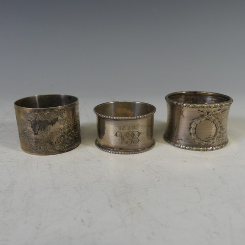 55 - A pair of Edwardian silver Napkin Rings, byHilliard & Thomason, hallmarked Birmingham, 1901, wit... 