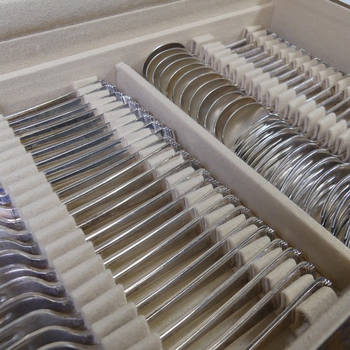 57 - An Art Deco Canteen of silver plated Cutlery, by Mappin & Webb, 12 place setting including fish ... 