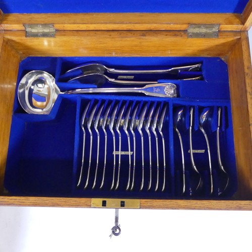 71 - A canteen of Victorian silver Cutlery, by Chawner & Co., (George Adams), hallmarked London, 1876... 