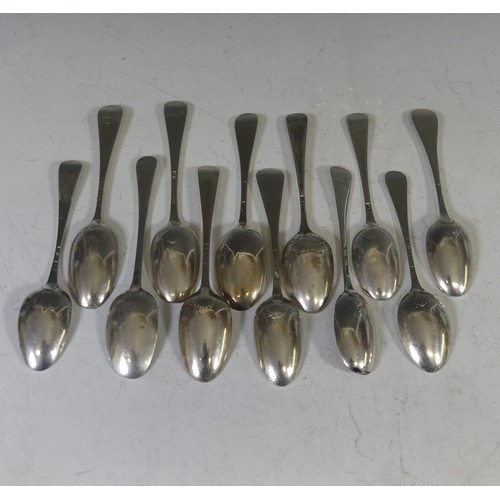 94 - A collection of twelve shellback Teaspoons, mid 18thC, various makers, including one thread, shell &... 