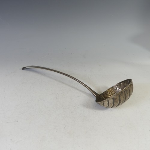 100 - A George III Irish Silver Soup Ladle, by John Shiels, hallmarked Dublin 1774, Celtic point with shel... 