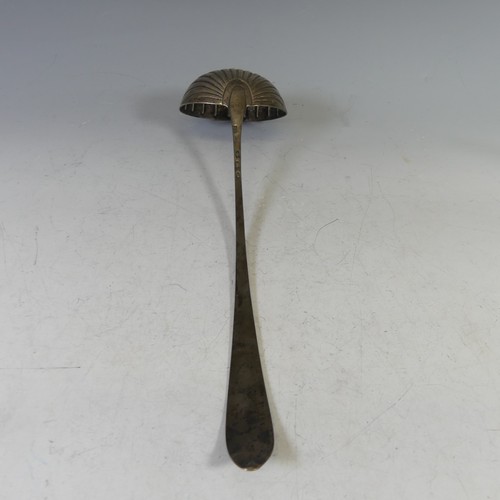 100 - A George III Irish Silver Soup Ladle, by John Shiels, hallmarked Dublin 1774, Celtic point with shel... 