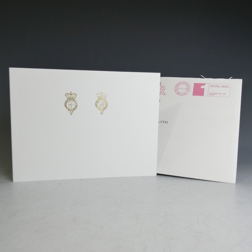 503 - H.M.Queen Elizabeth II and H.R.H.The Duke of Edinburgh, signed 2016 Christmas card with twin gilt ci... 