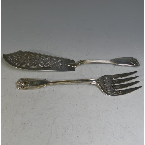 71 - A canteen of Victorian silver Cutlery, by Chawner & Co., (George Adams), hallmarked London, 1876... 