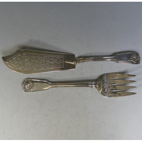 71 - A canteen of Victorian silver Cutlery, by Chawner & Co., (George Adams), hallmarked London, 1876... 