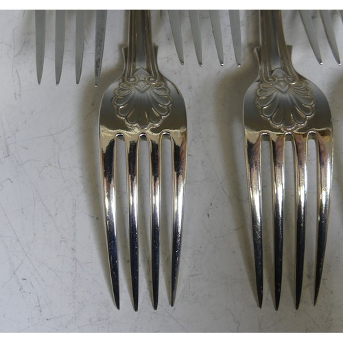 71 - A canteen of Victorian silver Cutlery, by Chawner & Co., (George Adams), hallmarked London, 1876... 