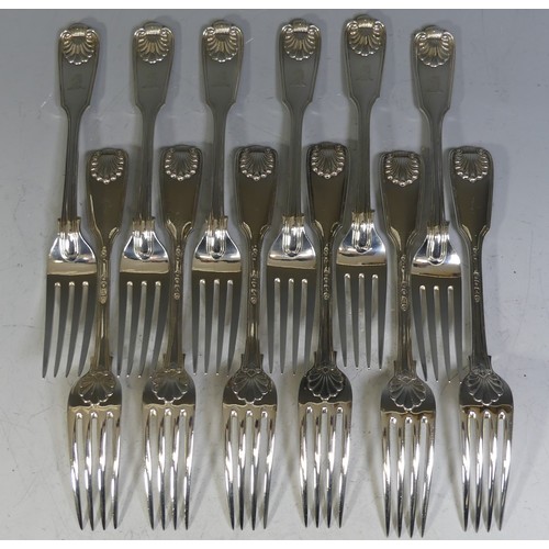 71 - A canteen of Victorian silver Cutlery, by Chawner & Co., (George Adams), hallmarked London, 1876... 