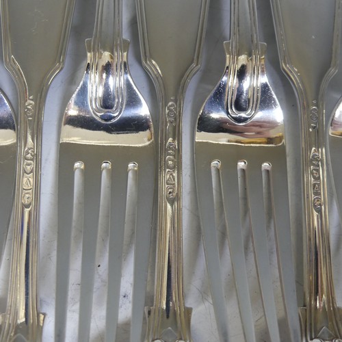 71 - A canteen of Victorian silver Cutlery, by Chawner & Co., (George Adams), hallmarked London, 1876... 