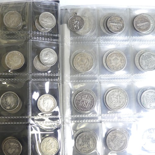 77 - A small quantity of Pre-1947 silver Coins, including 8 George V half crowns, loose, 3.8ozt, a coin s... 